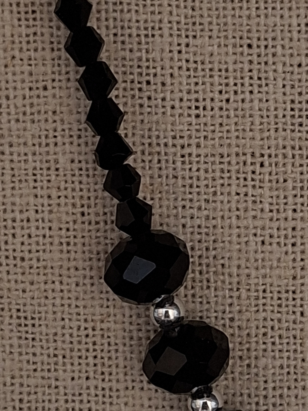 Black Crystal Cluster Statement Necklace - - Picture 4 of 6
